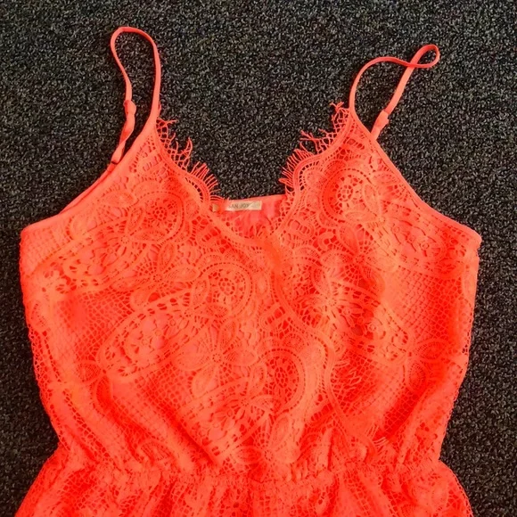 San joy neon pink romper size large. - Picture 2 of 4